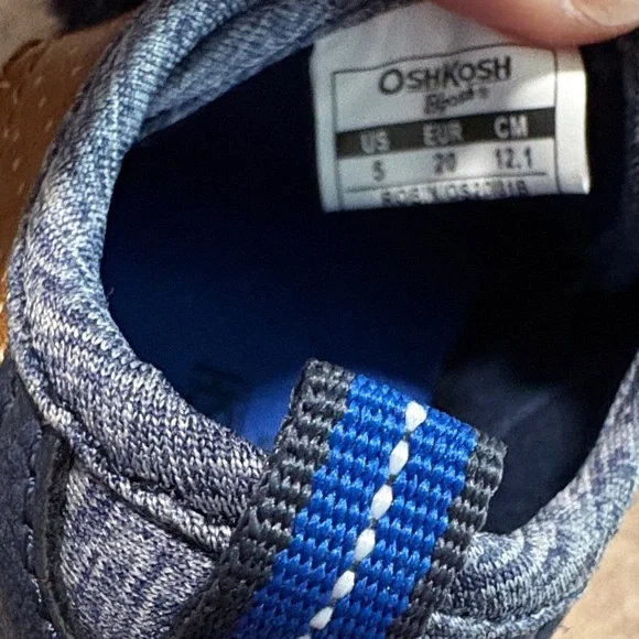 OshKosh B'gosh Blue and Brown Kids Sneakers - Picture 3 of 3